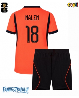 Țările de Jos Donyell Malen #18 Echipament de Fotbal Replică Mondial 2026 Copii Acasa (+ Șorturi)